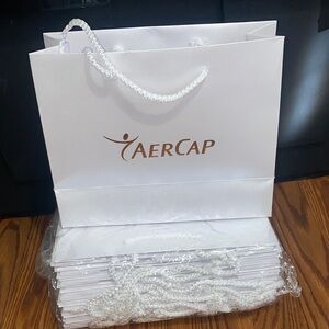 AerCap (19) bags pearl White Gift Bag with Rope Handles